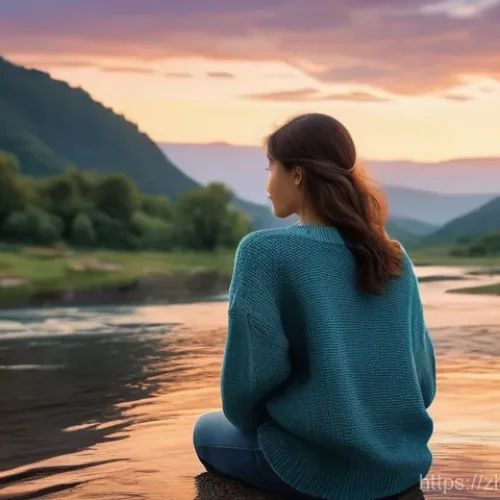 자서전적 치료법의 효과를 높이는 팁 - **Prompt 1: The River of Reflection and Growth**
    "A lone figure, a woman in her late 20s, stands...